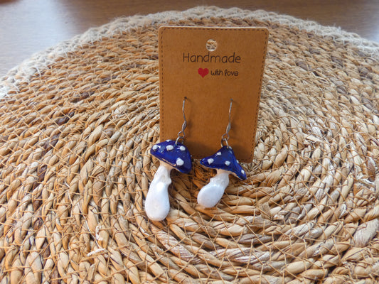 Boucles d'oreilles amanites grandes