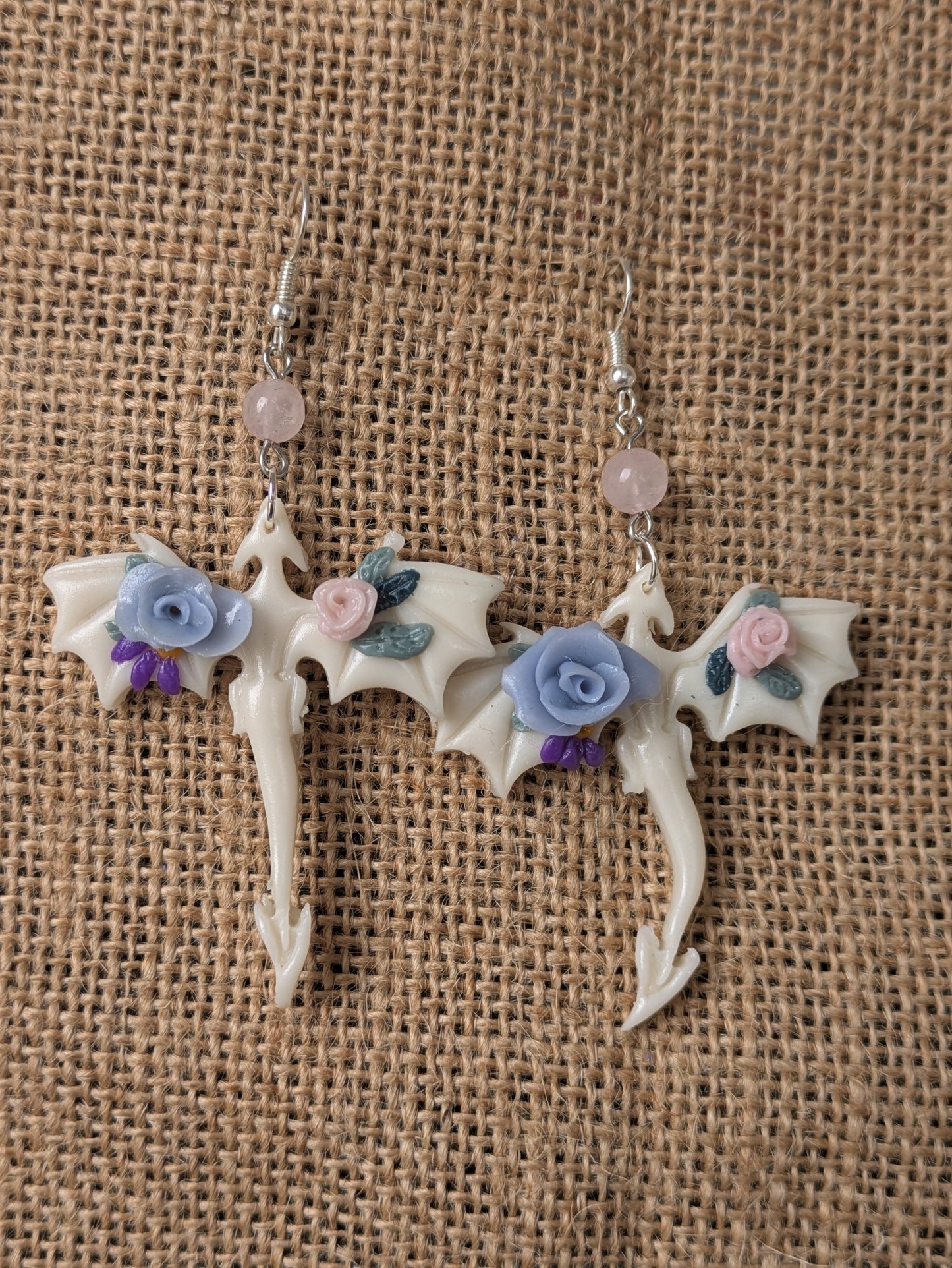 Boucles d'oreilles Dragons fleuris