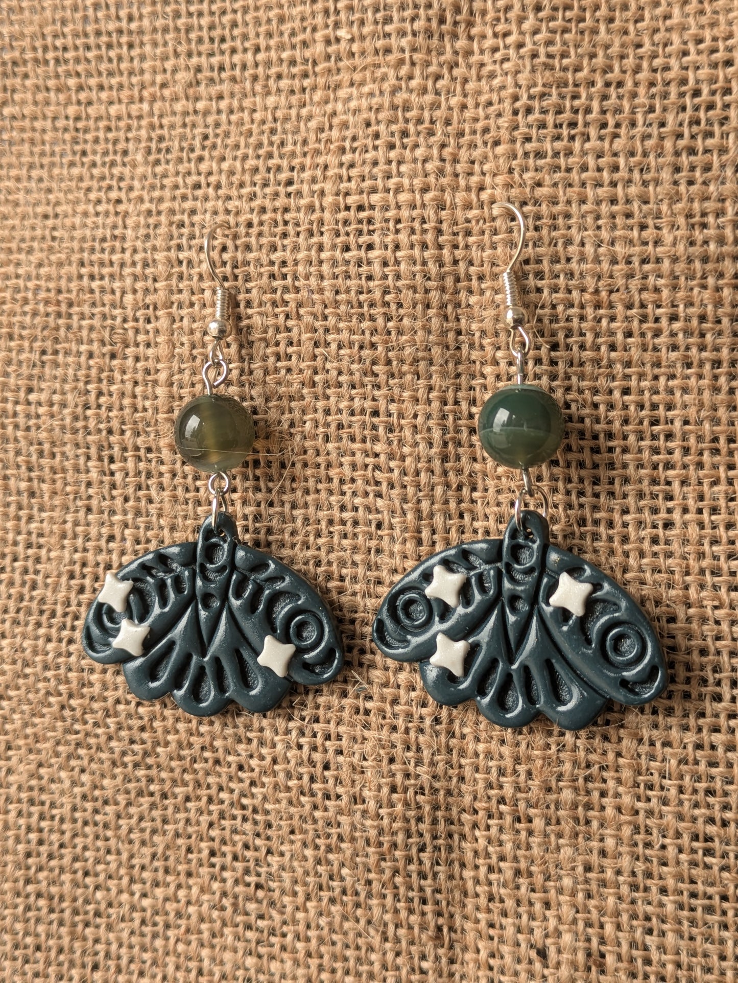 Boucles d'oreilles Phalènes Vert Forêt