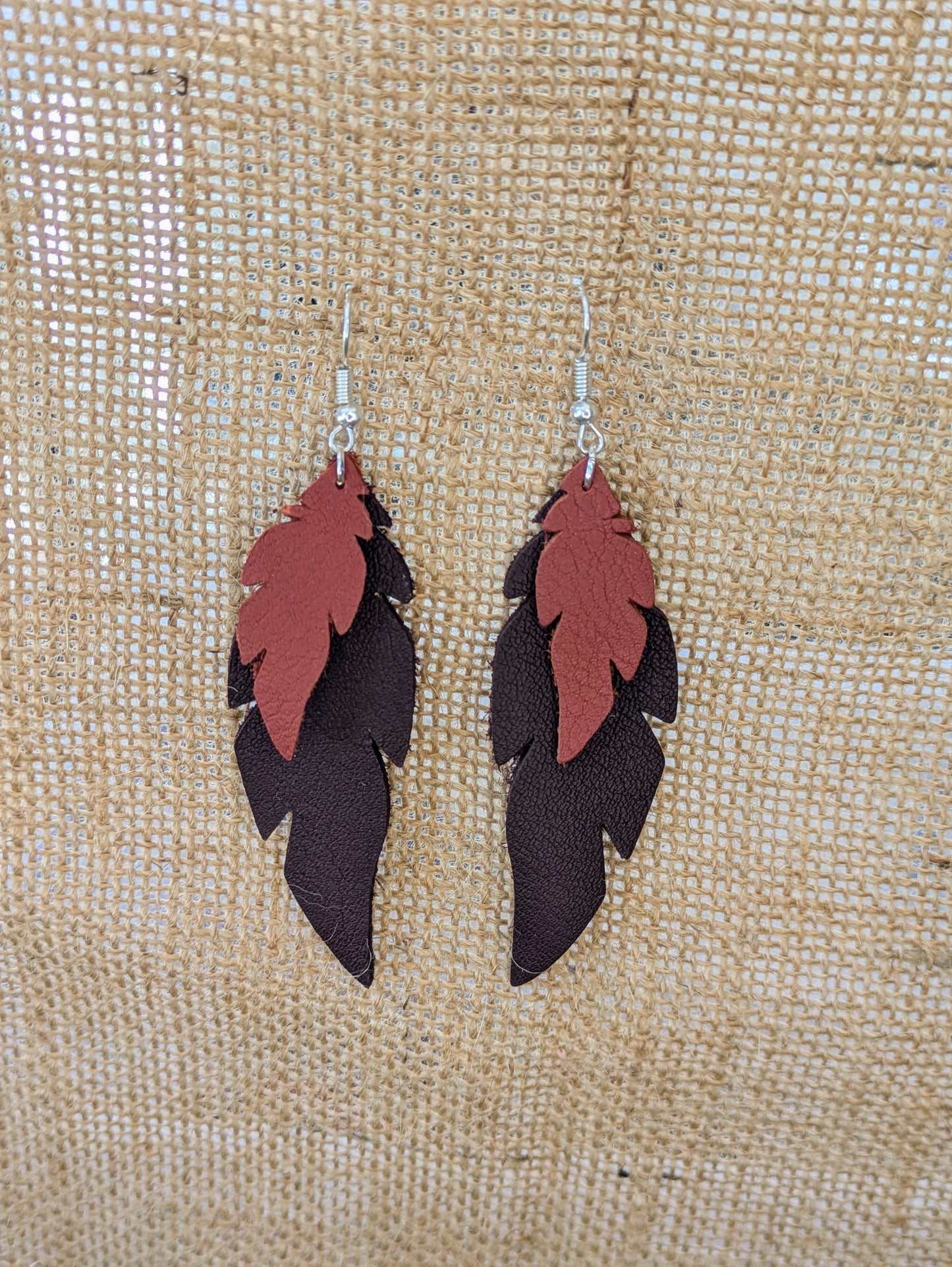 Boucles d'oreilles Petites Plumes en cuir