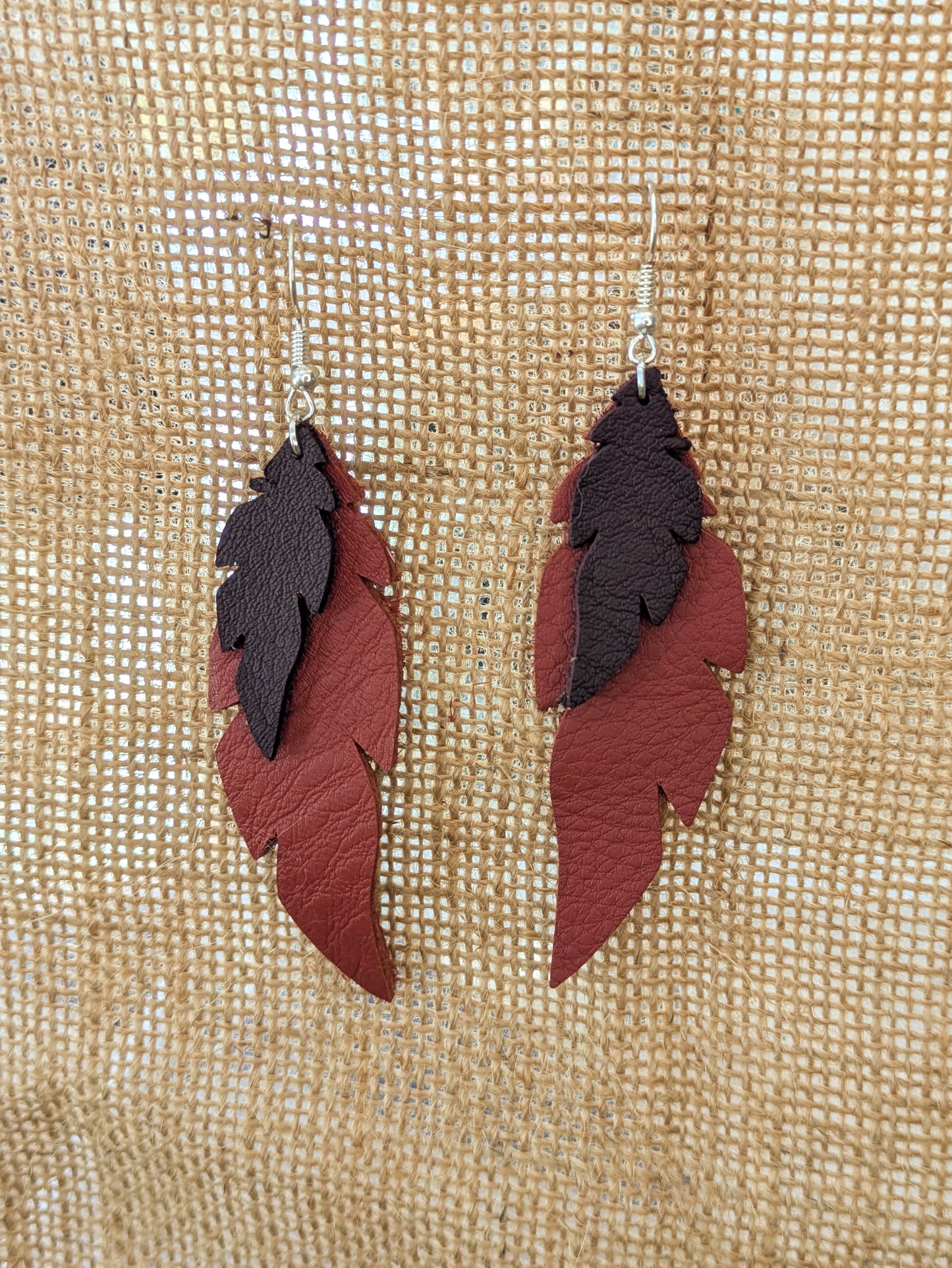 Boucles d'oreilles Petites Plumes en cuir