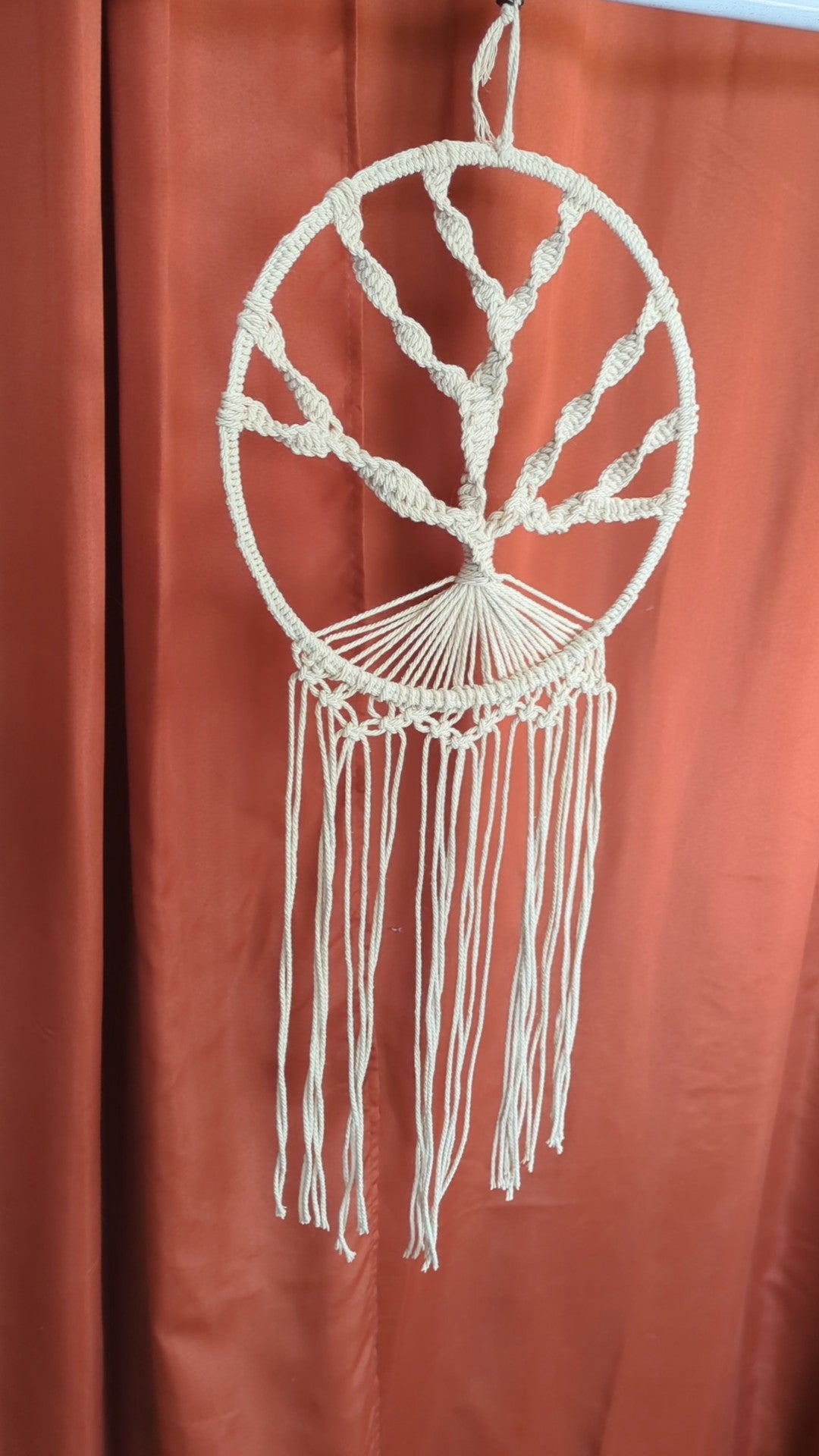 Arbre de vie en macramé Ivoire 30 cm
