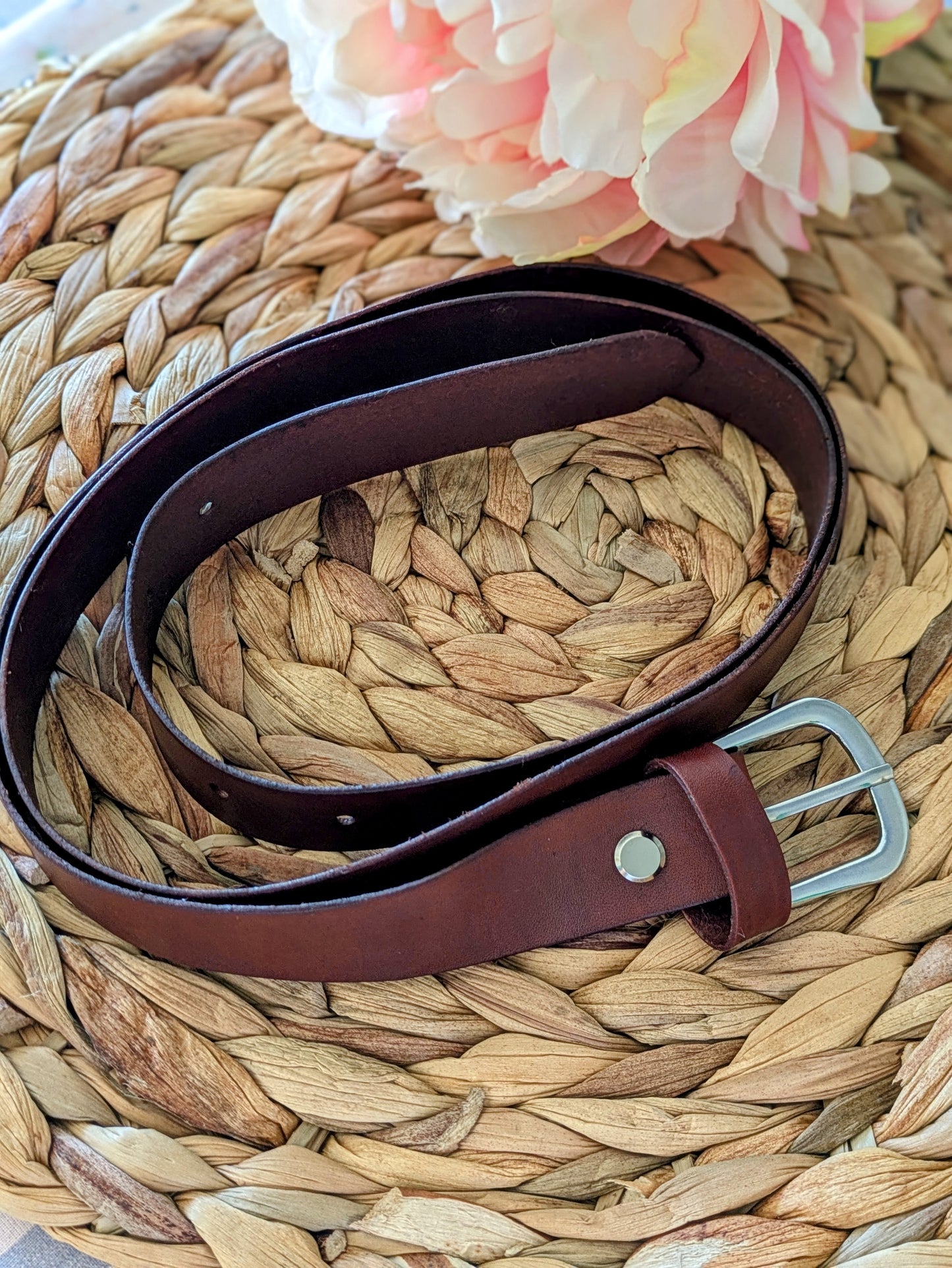 Ceinture cuir brun clair