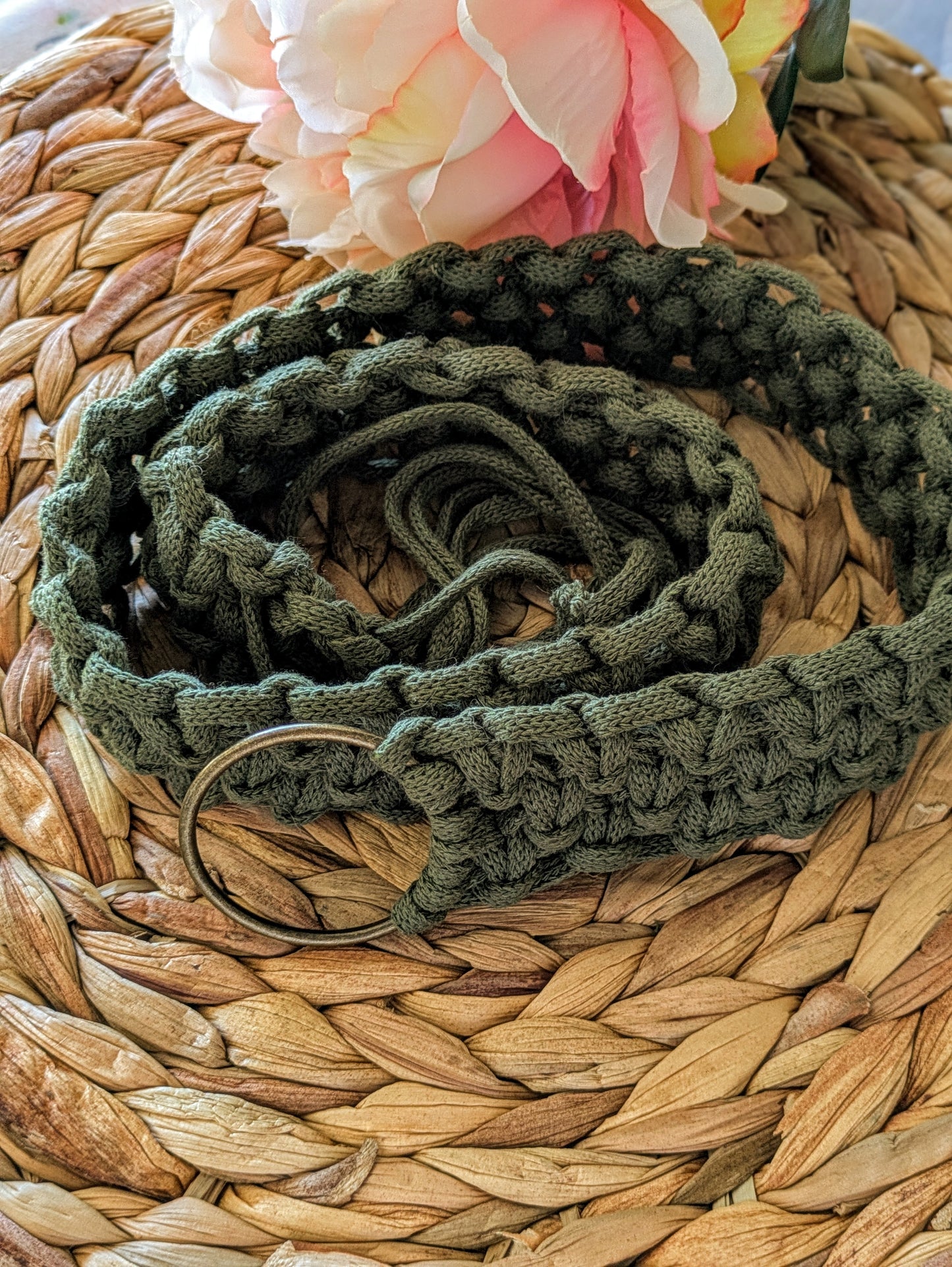 Ceinture macramé vert sapin