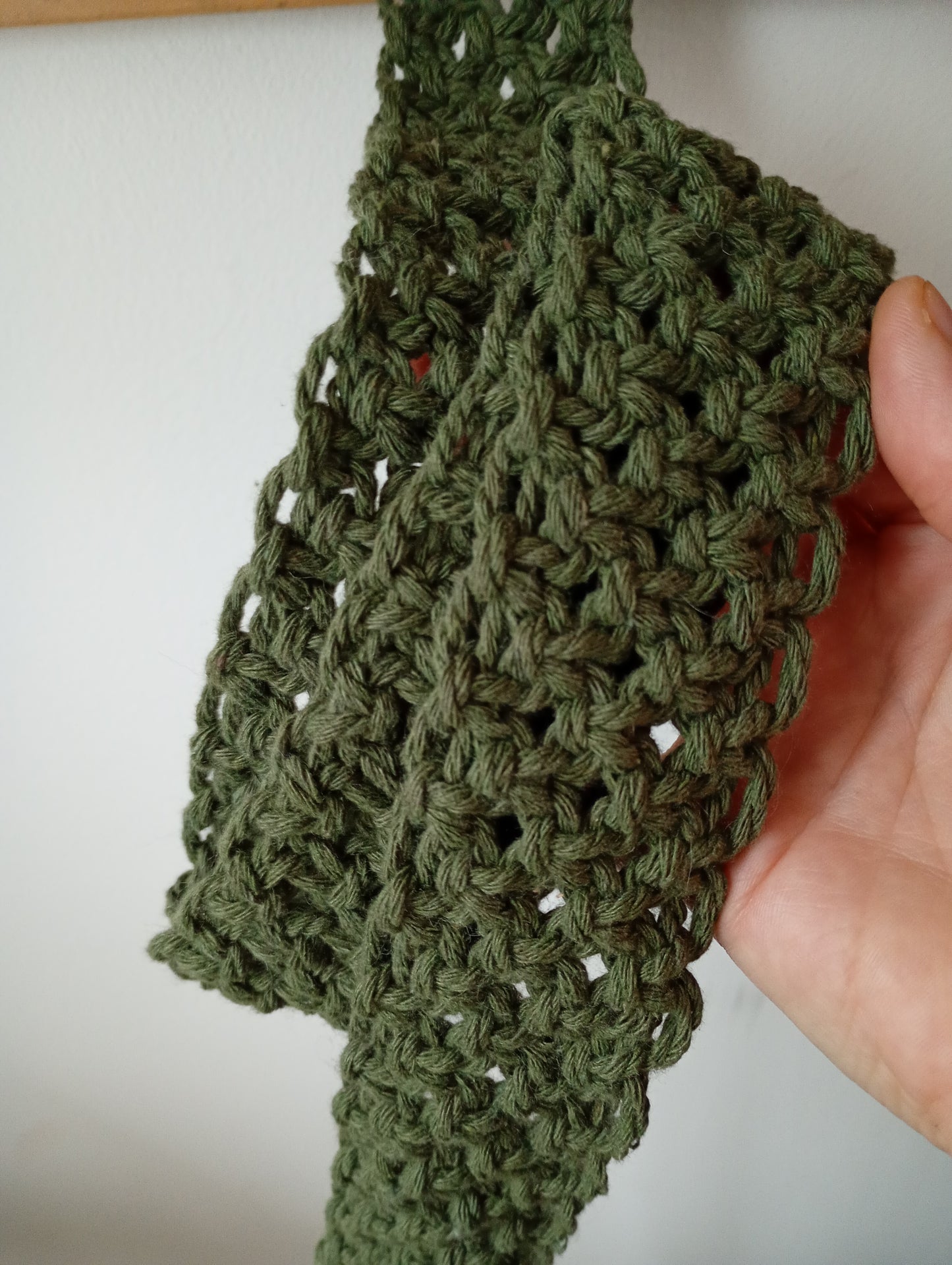Ceinture en macramé vert olive 90 cm