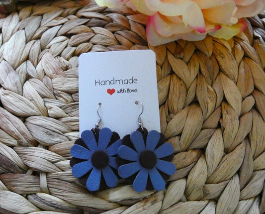 Boucles d'oreilles Marguerites - Brumes Azurées