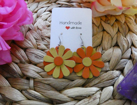 Boucles d'oreilles Marguerites - Miel d’Été