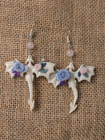 Boucles d'oreilles Dragons fleuris