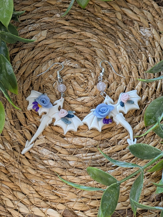 Boucles d'oreilles Dragons fleuris