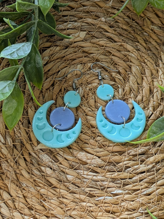 Boucles d'oreilles Lunes Pastel Verte