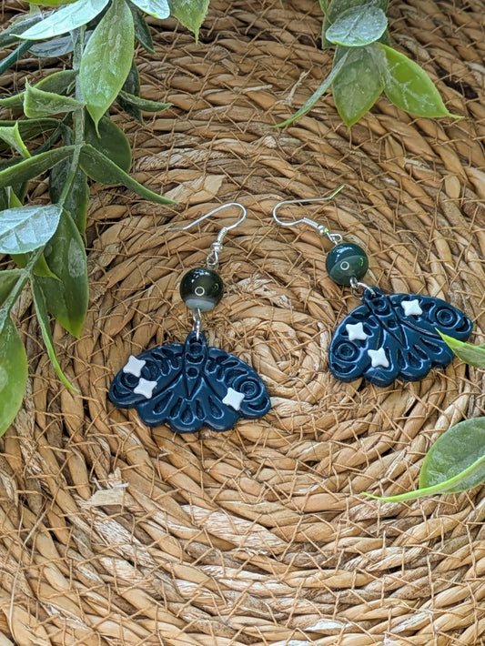 Boucles d'oreilles Phalènes Vert Forêt
