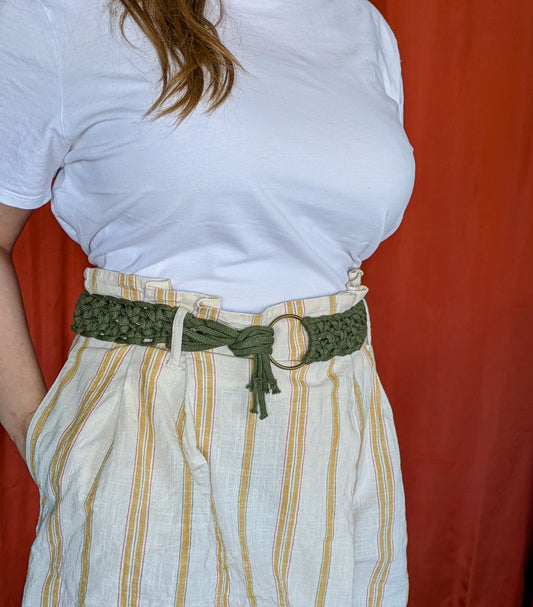 Ceinture macramé vert sapin