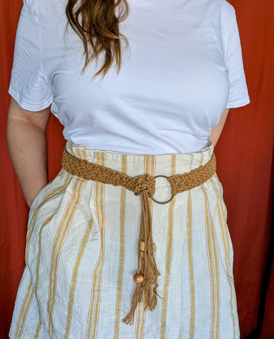 Ceinture macramé Ocre