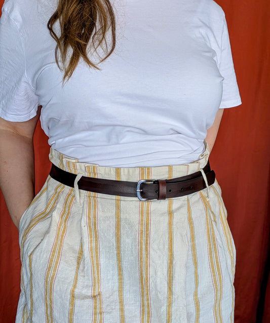 Ceinture cuir brun foncé