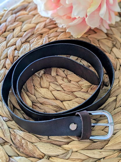 Ceinture cuir brun foncé