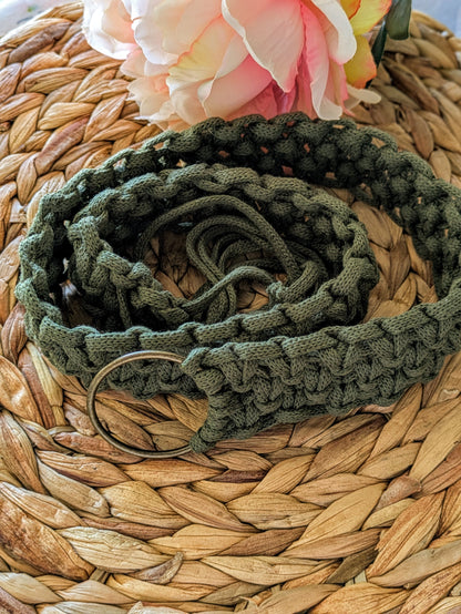 Ceinture macramé vert sapin